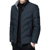 Winter men's down jacket, white duck down jacket, light and thick business coat, stand-up collar, warm top, figure-hugging Item Picture